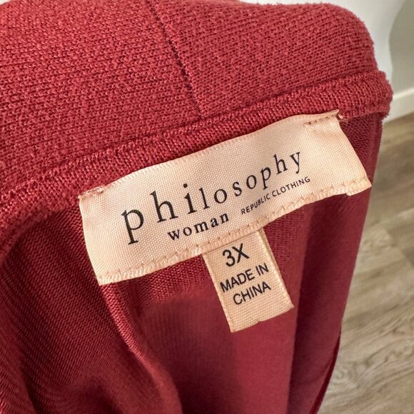 Philosophy Burgundy Cardigan - Size 3X - Picture 6 of 10